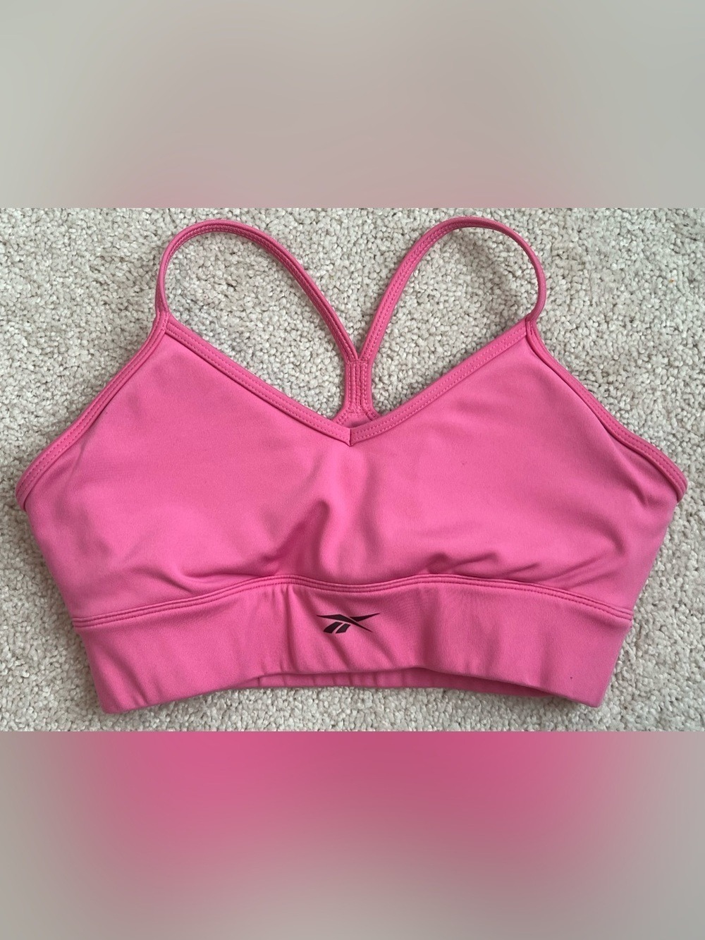Reebok Hot Pink Small Strappy Low-Impact Sports Bra Barbiecore Activewear